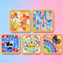 Kit de Artesanato DIY para Porta-Copos em Mosaico, Conjunto para Fazer Porta-Copos de Bambu com Azulejos de Vidro Coloridos, Suprimentos de Arte Criativa Feita à Mão, Alívio de Stress, Presente DIY para Adultos - Multicolorido - Ver 1