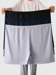3pcs BIWEIER Men's Plus Size Pure Cotton Shorts, With Button Fly, Soft And Skin-Friendly, Loose Fit Arlo Pants - Multicolor - View 2