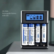1 buah Charger Baterai AA Pintar - Stasiun Pengisian 4 Slot, Desain Pengisian Cepat Independen, Layar LCD Pintar untuk Baterai Isi Ulang 1.2V, Charger Baterai AA Bertenaga USB, Kompatibel dengan Sel NiMH 1.2V, dengan Layar LCD dan Teknologi Pengisian Cepat & Slot Independen, Cocok untuk Penggunaan di Rumah - MultiWarna - View 7