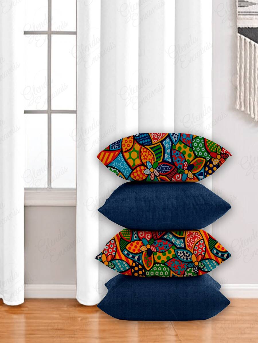 4 Cushion Covers, Various Combinations, 45x45 Cm - AL - 羅梅羅布里托 - 藍色 - 查看 1