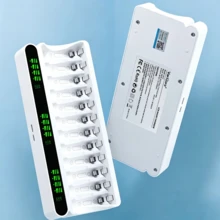 12-Slot Rechargeable Battery Charger VC12 1.2V USB Output Compatible With Ni-MH AA AAA Batteries Brand New Original - White - View 8