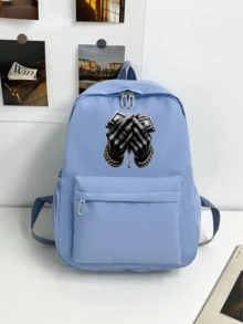 Hip Hop Money Hands Graphic Print Pink Backpack Streetwear Cash Casual School Bag - Multicolor - View 4