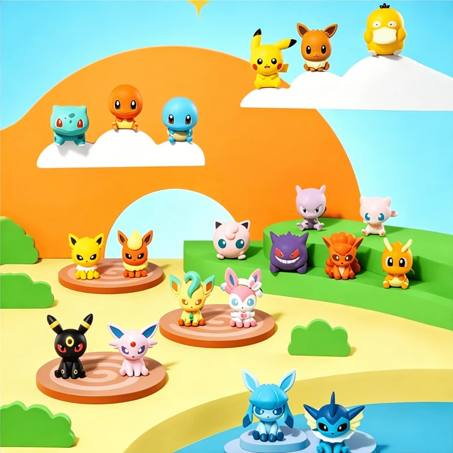 pokemon 官方授權寶可夢 Little Adventure 系列桌面擺飾,可愛卡通風寶可夢角色設計,迷你 PVC 收藏公仔,精緻細節工藝,適用居家、辦公室、汽車儀表板裝飾,生日與聖誕禮物首選 - 彩色 - 查看 1