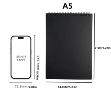 A3、A4、A5、A6多尺寸螺旋装订素描本，30张/60页空白页，符合人体工学的螺旋设计，不伤手，厚实防渗墨的艺术纸，适用于马克笔和彩色铅笔，适合学生和艺术家使用。 - 單件 - 查看 10