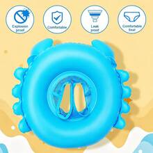 Baby Inflatable Crab Swim Ring With Seat And Handles, Summer Pool Beach Water Toy For Infants And Toddlers - Multicolor - View 5