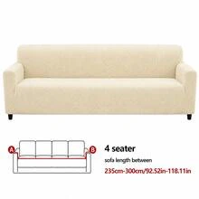 1 pieza Funda de sofá de terciopelo de maíz, funda elástica de felpa suave para sofá, resistente a arañazos de gato y pelo de mascota, protector de muebles lavable con protección completa antideslizante para 1-4 plazas para decoración del hogar - Funda de sofá de vellón de maíz - Ver 18