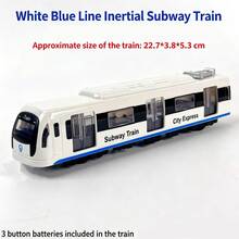 1pc Realistic City Subway Train Toy With Light And Sound Effects, Openable Doors, Inertia Glide, Kids' Favorite Toy Gift - Multicolor - View 7