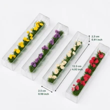 7件/盒 微縮人造花卉/仿真草 手作材料 花簇 微景觀模型場景 DIY 建築沙盤 - as photo - 查看 8