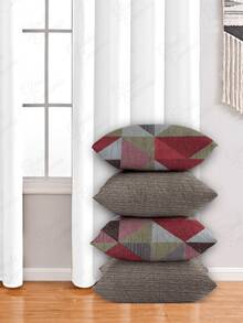 4 Cushion Covers, Various Combinations, 45x45 Cm - AL - 三角 Verm-Bege - 查看 1