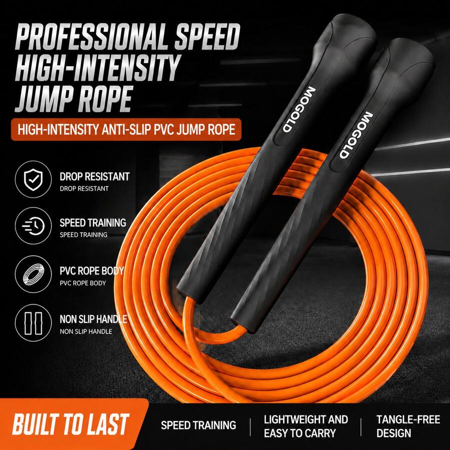 Cuerda de salto profesional MOGOLD – Control de velocidad, durabilidad y giros suaves para todo tipo de entrenamiento - T118 - Ver 1