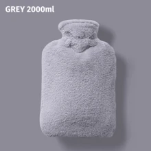 1pc 2000ml Premium Faux Fur Hot Water Bottle, Soothes Pain And Brings Comfort - Suitable For Neck, Back, Shoulders, Legs And Menstrual Cramps (Due To Different Batches, Texture And Color May Vary Slightly. We Apologize For Any Inconvenience Caused.) - Multicolor - View 11