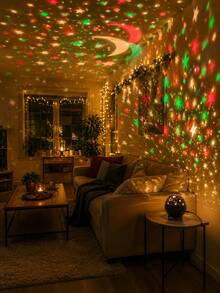 1pc Star & Moon Projection Light, Colorful Starry Sky & Moon Projection | Suitable For Bedroom, Living Room, Bedside, Room Decoration | USB Powered - Multicolor - View 8