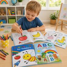 1 Set ABC English Alphabet Word Coloring Book Set (54 Pages) Toddler Educational Tracing Practice Book For Simple Learning And Coloring, Enhances Children's Hands-On Ability, Suitable For 3-5 Years Old, Kindergarten Back To School Gift, Children's Back To School Season Birthday Gift Book, Also Can Be Used As Christmas Gift - Multicolor - View 3