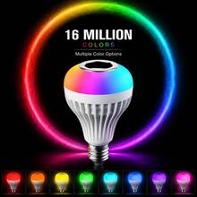 Foco LED RGB con Bocina Bluetooth E27, Luz Multicolor con Control Remoto para Hogar y Fiesta - RGB - Ver 4