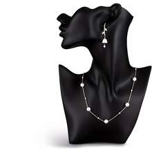 Juego de exhibición de maniquí de joyería de resina, incluye soporte de busto premium, soporte para collares, soporte para aretes, soporte para pulseras y colgantes, adecuado para exhibición de colgantes (blanco), torre de joyería - Multicolor - Ver 1