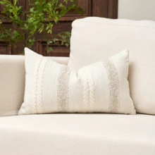 1pc Chenille Striped Decorative Pillow Cover, No Pillow Insert Included, Super Soft Modern Decor Cushion Cover For Sofa, Suitable For All Seasons, Also Can Be Used As A Gift. - Beige - View 10