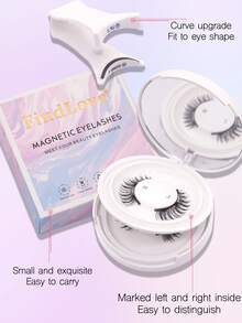 FindLove 2 Pairs Magnetic Eyelashes Comic False Eyelash Natural Look Reusable Magnetic Lashes With Wearing Clips Wear No Glue Needed Lashes Magnetic Eyelash Set Makeup Tools - White - View 8