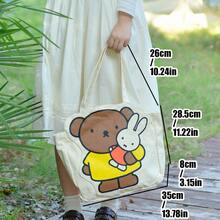 Tas Tote Kanvas Lucu Resmi MIFFY, Tas Bahu Pelajar Kapasitas Besar, Motif Kelinci, Gaya Minimalis Kasual, Cocok Untuk Sekolah/Kerja, Edisi Terbatas TK Ins Terlaris 2026 - View 13