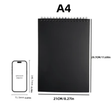 A3、A4、A5、A6多尺寸螺旋装订素描本，30张/60页空白页，符合人体工学的螺旋设计，不伤手，厚实防渗墨的艺术纸，适用于马克笔和彩色铅笔，适合学生和艺术家使用。 - 單件 - 查看 13