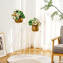 1 Stück eleganter Hochzeits-Blumenständer, transparente quadratische Acryl-Säulen-Dekovase, rechteckige Hochzeits-Tischdekoration, Event-Party-Weihnachts-Tischdeko, Blumenständer - Transparent - Übersicht 3