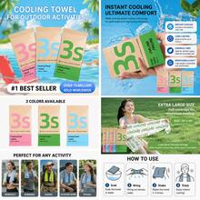 5pcs Cooling Towels For The Neck And Face, Ideal For Sports, Fitness, Running, Hiking, Camping And Travel. These Lightweight, Breathable And Reusable Towels Provide Rapid Cooling In Summer. - 5pcs - View 7