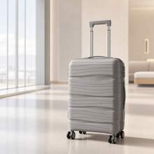Carry-On Suitcase 10kg Premium Polypropylene PP Ultra Resistant Expandable With 360 Degree Double Wheels Built-In Lock Organized Internal Compartment Hand Luggage Rigid Bag - Grey - View 2