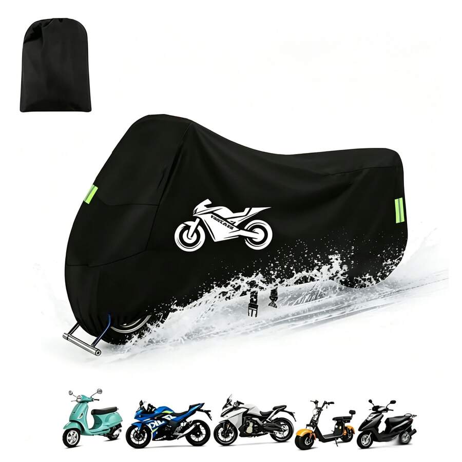 Thick, Waterproof Motorcycle And Bicycle Cover With Sun And Dust Protection. UV Resistant, Windproof, Tear Resistant, And Easy To Clean. Year-Round Outdoor Protection. - A - View 1