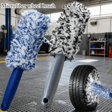 1pc 360° Rotatable Short Handle Wheel Rim Cleaning Brush, Ultra-Fine Fiber Material, Thorough Cleaning Without Damaging Car Paint, Durable Plastic Handle, No Battery Required, Suitable For Daily Car Wheel Rim Maintenance - Multicolor - View 10