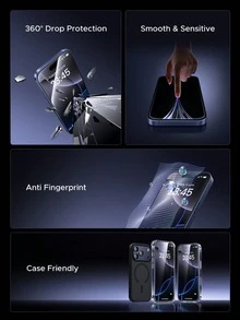 2 Packs Premium HD Clear Tempered Glass Screen Protector, 9H Hardness Anti-Scratch Anti-Fingerprint Oleophobic Coating, Bubble Free Easy Installation Case Friendly Full Coverage Transparent Screen Film, Compatible With IPhone 17 Pro Max/17 Pro/17 Air/17/16 Pro Max/15 Pro Max/14 Pro Max Series, Essential Daily Mobile Phone Protection Accessory For Men Women - Clear - View 2
