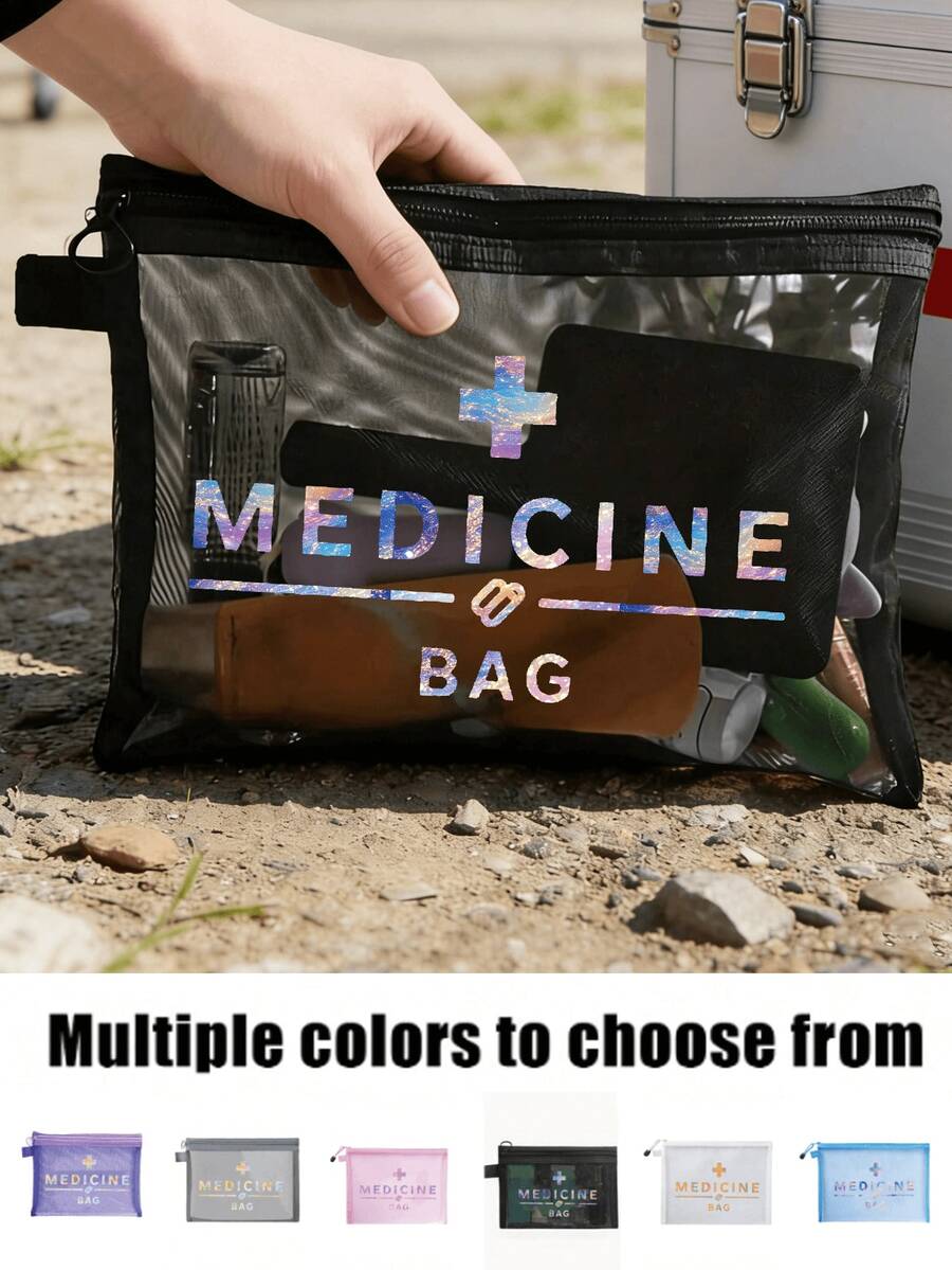 Colorful Printed Mesh Makeup Bag, Red Padded Storage Portable Bag, Makeup Bag, Skincare Bag, Travel Essential, Dormitory Supplies, Wedding Bride Gift, Mother's Day Gift, Birthday Gift, Gift For Friends And Teachers, Medicine Storage Bag, Bathroom Storage, Jewelry Storage, Lip Gloss And Cosmetics Storage Bag, Student Dormitory Toiletry Bag, Gift For Wife, Family, Friends, Colleagues