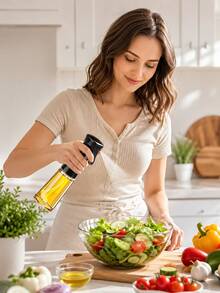 220ml Glass Oil Sprayer Bottle, Black Cooking Oil Mister For Air Fryer, Salad, Baking, Frying & BBQ - View 4