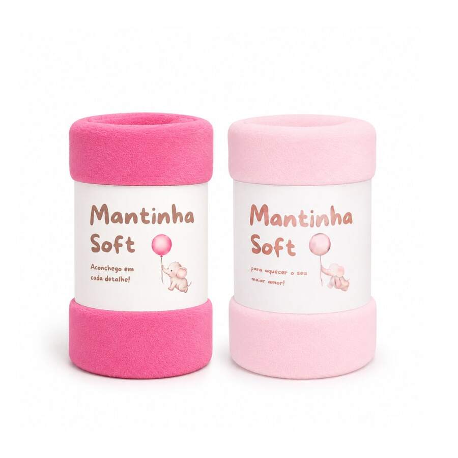 Set Of 2 Soft Microfiber Baby Blankets - 粉紅色/嬰兒粉 - 查看 1