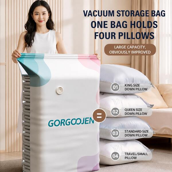 1pc Household Vacuum No-Pump 3D Compression Bag Large Storage Bag For Moving And Traveling, Clothing Storage And Organization