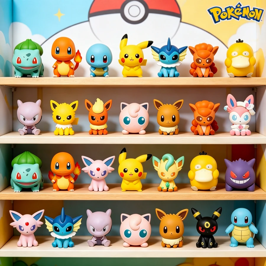 pokemon (隨機1件) 正版授權寶可夢迷你冒險桌面擺飾，多款式桌面裝飾，適用於居家、辦公室與車內，成人室內展示裝飾，14+ - 彩色 - 查看 1