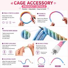 Colorful Gradient Bird Paper Rope Perch, Flexible Hanging Swing & Cage Decor Toy For Small Parrots,Parakeets, Budgies,Cockatiels ,Pet Supplies - Multicolor - View 4