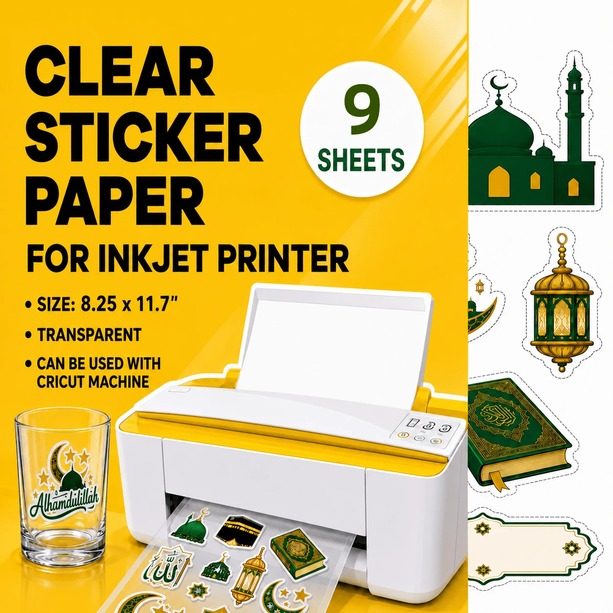 9/22/33 Sheets A4 Transparent Printable Vinyl Sticker Paper, Suitable For Inkjet Printers, Semi-Transparent Sticker Printing Paper, Waterproof Sticker Paper, 8.3x11.7 Inch DIY Stickers - A4 blank - View 1