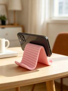1pc Adjustable Flexible Silicone Phone Stand, Multi-Angle Desktop Holder, Aluminum Alloy Core, Compatible With All Smartphones And Tablets, Say Goodbye To Neck Pain - Multicolor - View 4