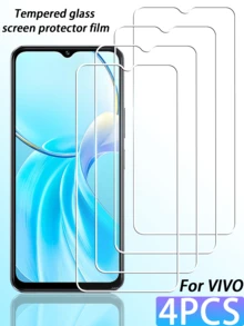4pcs Tempered Glass Screen Protector, Compatible With VIVO Series Models, 1:1 Original Scale Full Coverage Protection, Anti-Drop And Anti-Scratch, Strong Oil And Fingerprint Resistance, Keeps Screen Clean And Bright, Phone Accessories, Birthday Gift - Clear - View 169