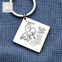 Funny Book Lover Keychain - "You Have Enough Books But I Don't Have These Books" Humor Meme Keyring, Perfect Gift For Readers, Bookworms, Librarians & Students, Quirky Bookish Accessory For Backpacks & Bags - A - View 5