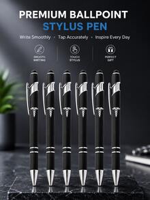 Elegant Black Ballpoint Pen Set 1/5/10pcs, Silver Decoration, Smooth Writing, Office Supplies, Suitable For Professionals, Students, Journaling, Fashionable Desk Accessory, Nurse, Doctor, Graduation, Birthday, Christmas Gift, Popular Stationery - Multicolor - View 3