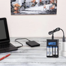 1 buah Charger Baterai AA Pintar - Stasiun Pengisian 4 Slot, Desain Pengisian Cepat Independen, Layar LCD Pintar untuk Baterai Isi Ulang 1.2V, Charger Baterai AA Bertenaga USB, Kompatibel dengan Sel NiMH 1.2V, dengan Layar LCD dan Teknologi Pengisian Cepat & Slot Independen, Cocok untuk Penggunaan di Rumah - MultiWarna - View 9