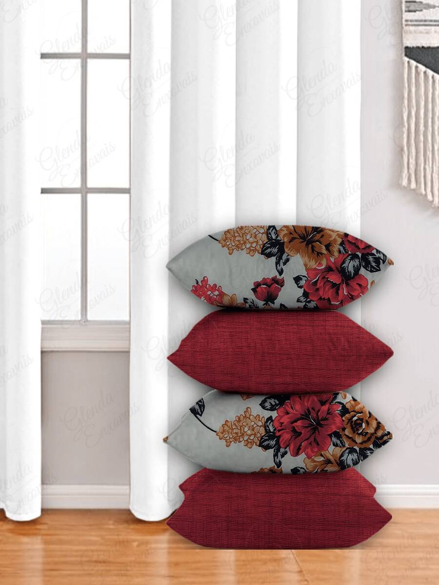 4 Cushion Covers, Various Combinations, 45x45 Cm - AL - 花蛭石 - 查看 1