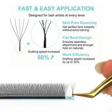 Lashine 1 Box Wispy Narrow W 3D 4D 5D Mixed Length 0.07mm D Curl Premade Lash Fans Soft Lightweight PBT Lash Extensions - D - View 6
