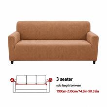 1 pieza Funda de sofá de terciopelo de maíz, funda elástica de felpa suave para sofá, resistente a arañazos de gato y pelo de mascota, protector de muebles lavable con protección completa antideslizante para 1-4 plazas para decoración del hogar - Funda de sofá de vellón de maíz - Ver 35