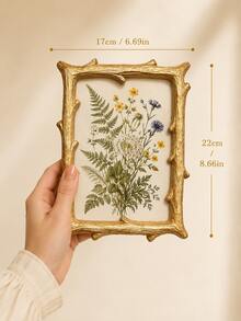Vintage Gold Picture Frame, Elegant Antique Photo Frame Decor, Luxury Wall Art Frame, Botanical Artwork Display, Farmhouse Home Decor, Aesthetic Tabletop Frame, Classic European Style Frame For Living Room Bedroom Office - A - View 8