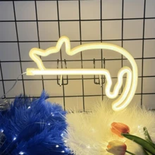 1pc Cat Neon Light Sign, USB Or Battery Powered LED Creative Shaped Night Light, Suitable For Bedroom, Living Room, Cafe, Restaurant, Bar, Party, Birthday Gift, Etc. (Battery Not Included) - White - View 9