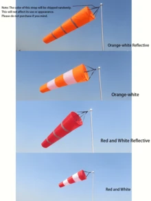 1pc Wind Direction Indicator, Outdoor Weather Wind Sock, Reflective Wind Direction Test Bag, Heavy Duty 23.6 Inch Outdoor Wind Indicator, Bright Colors, Eye-Catching Appearance, Red/White/Orange Striped Durable Polyester Wind Sock, Suitable For Outdoor And Lawn, Airport, Farm, Park, Can Be Used For Wind Direction Indication On Roofs And Towers, Also As Yard Decor, Warning Flag - A - View 6