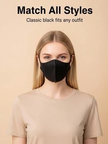 5pcs Ice Silk 3D Face Masks, Reusable And Washable, High Elasticity Breathable Polyester Fiber - Regular Model - View 10