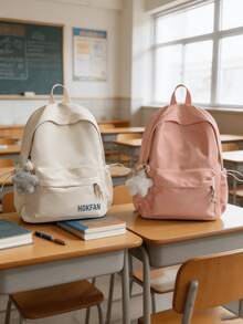 1pc New Arrival Large Capacity Simple Solid Color Backpack, Lightweight Versatile Casual Daypack, Stylish School Bag For College Students, Commute, Business & Daily Travel Use - Multiple Styles - View 6