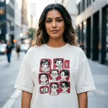 Garment With Cartoon-Style Character Illustrations, Creative Design, Ideal For A Casual, Fun And Personality-Filled Look. - White - View 2